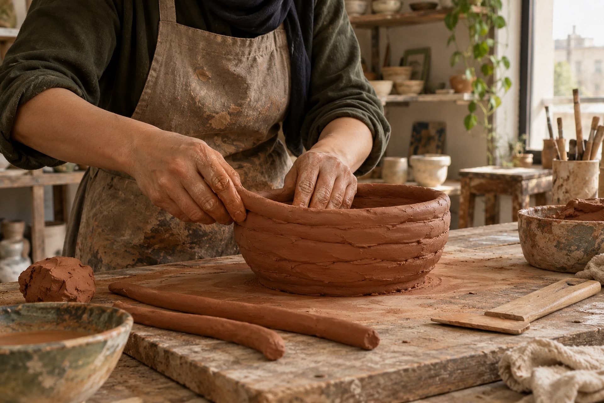 Original illustration for Release with Hands | Hand-Building Pottery