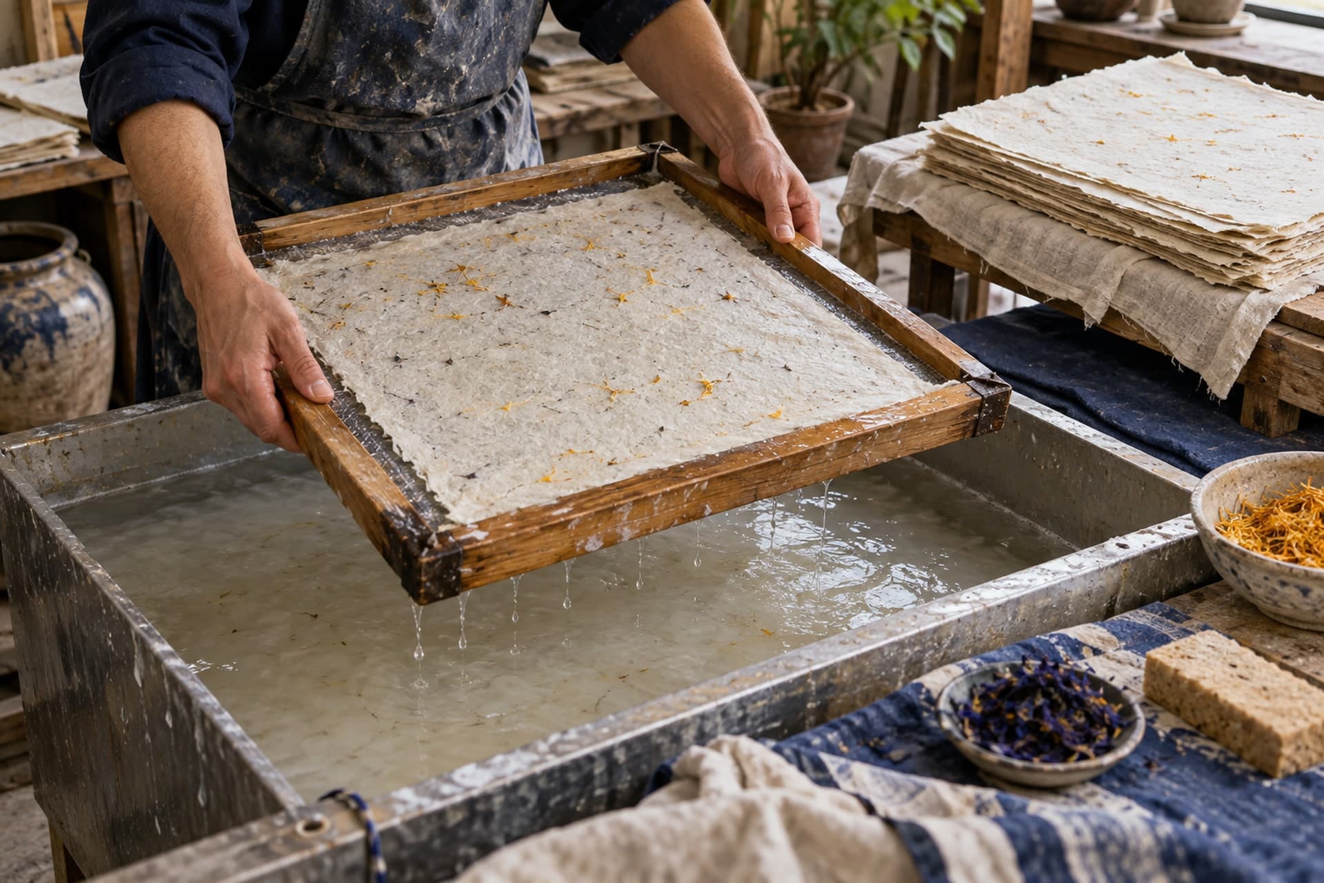 Original illustration for Papermaking