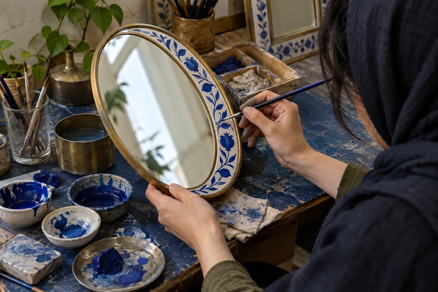 تصویرسازی اصلی برای نقاشی روی آینه