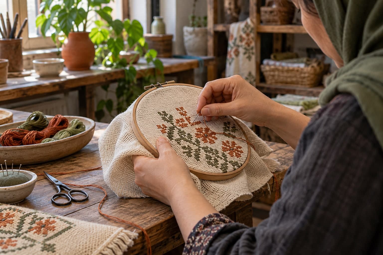 Original illustration for The Art of Cross-Stitch