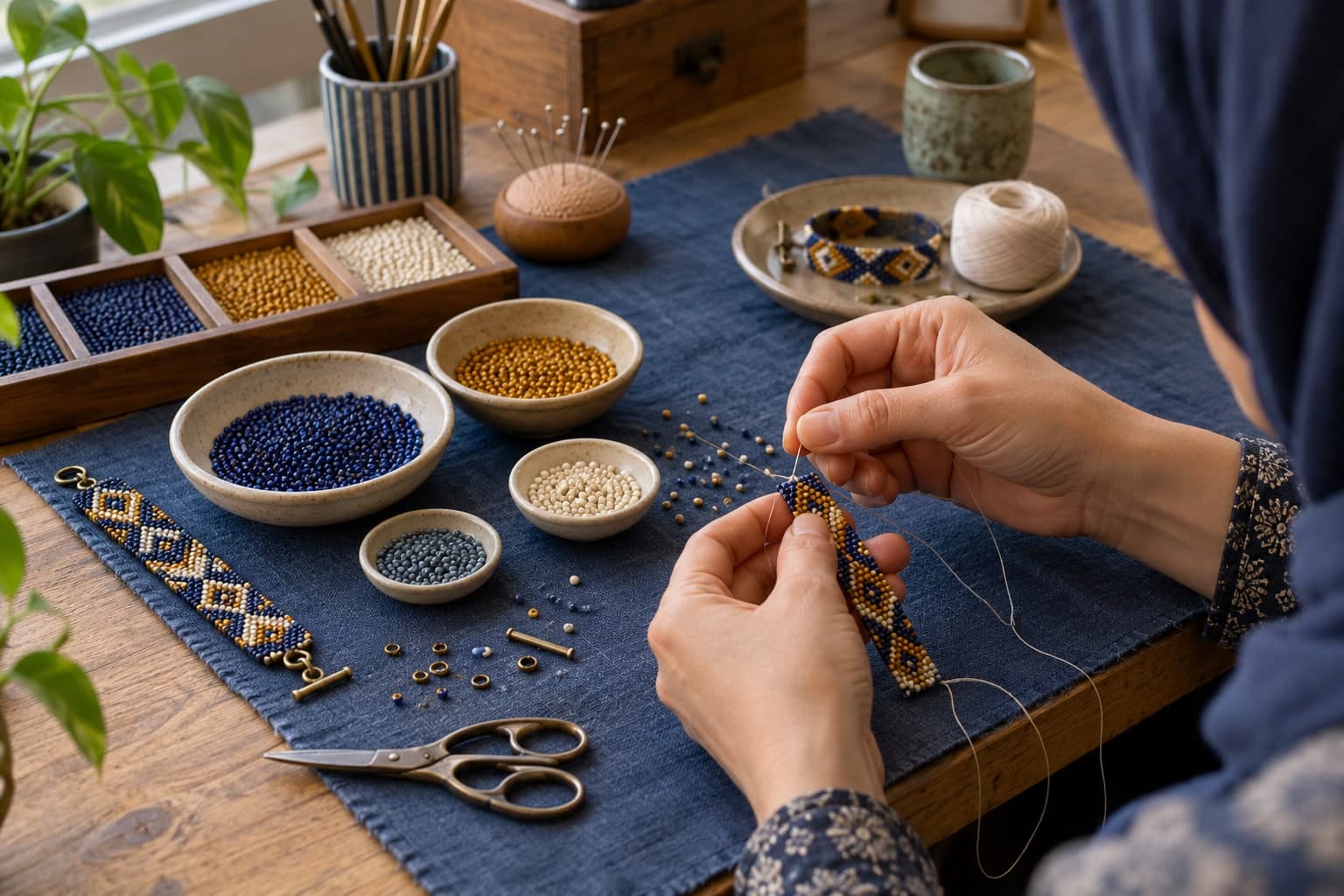 تصویرسازی اصلی برای ورکشاپ منجوق بافی (میوکی)