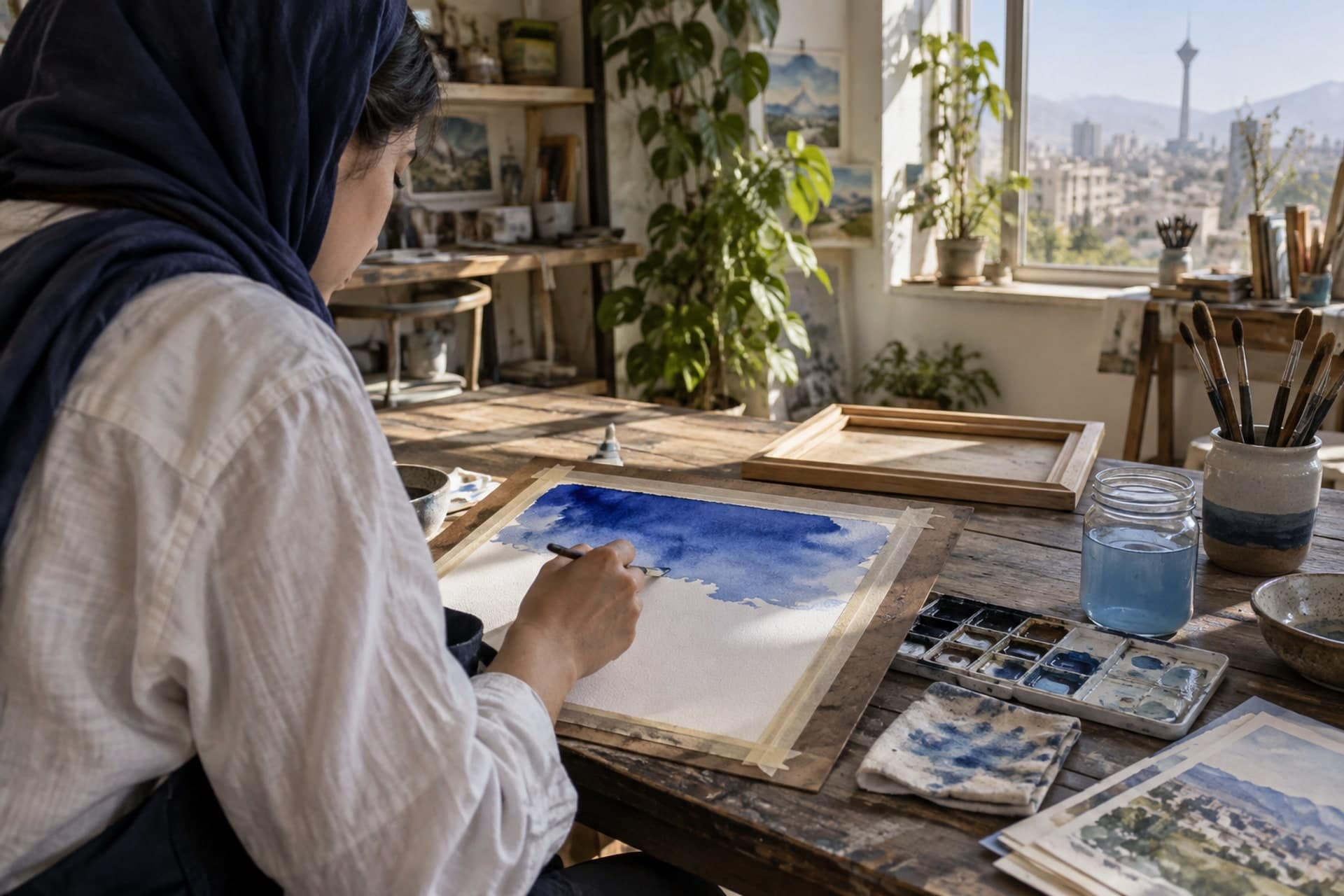 Original illustration for One-day watercolour workshop