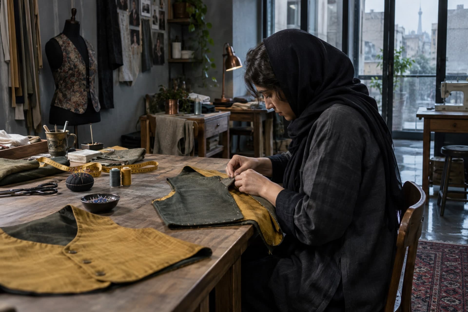 Original illustration for Japanese vest sewing workshop