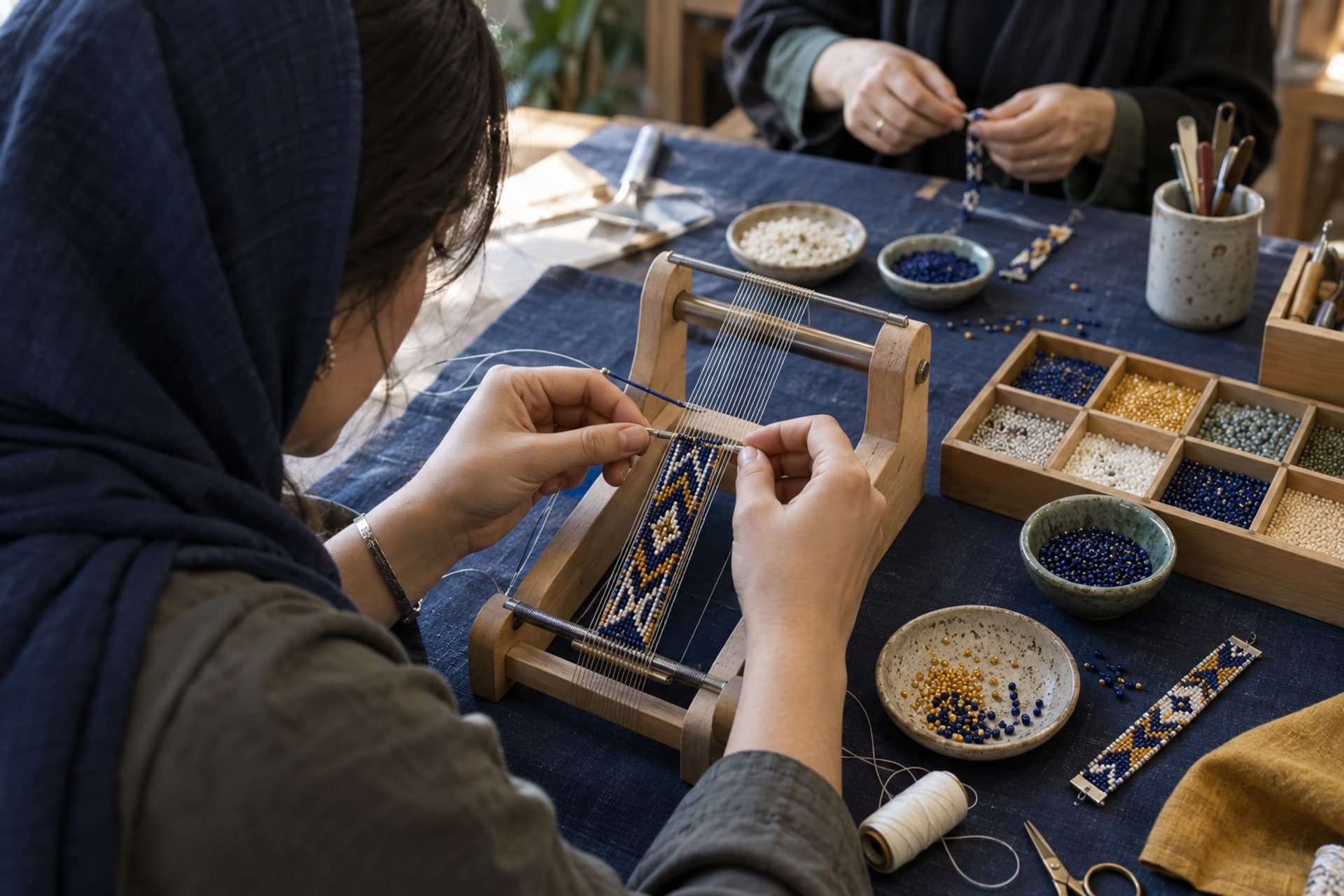 Original illustration for One-day Miyuki loom bracelet workshop