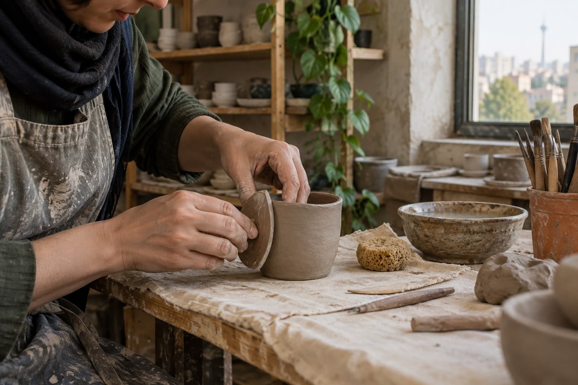 تصویرسازی اصلی برای ورکشاپ سفالگری