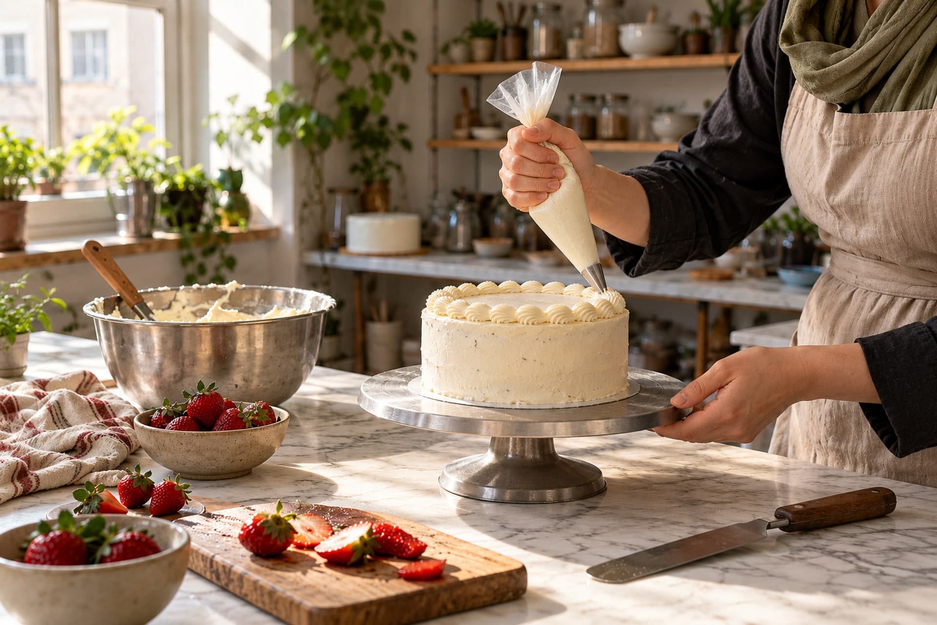 تصویرسازی اصلی برای کیک و کرم