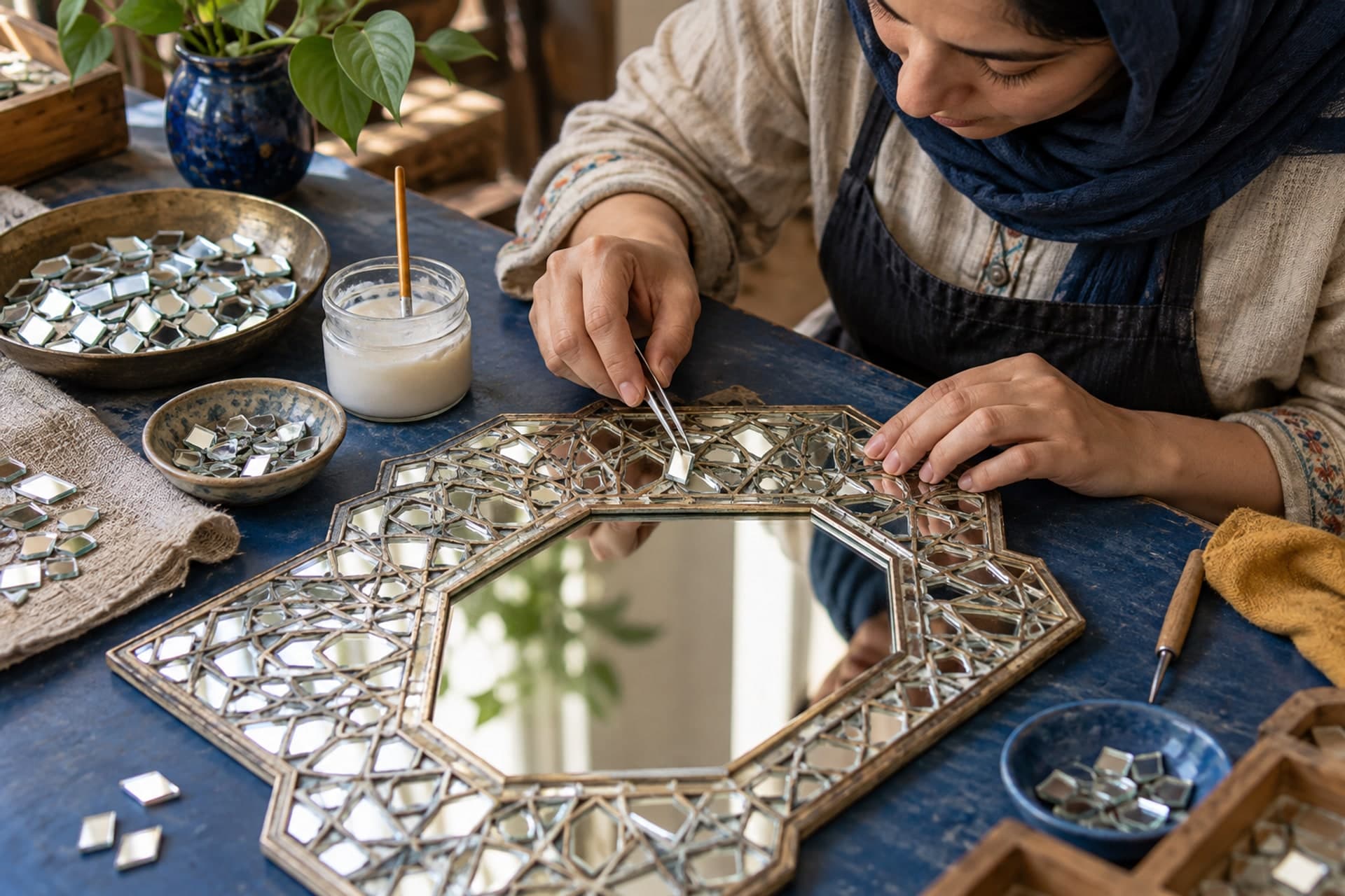 تصویرسازی اصلی برای نقاشی روی آینه (آینهکاری)