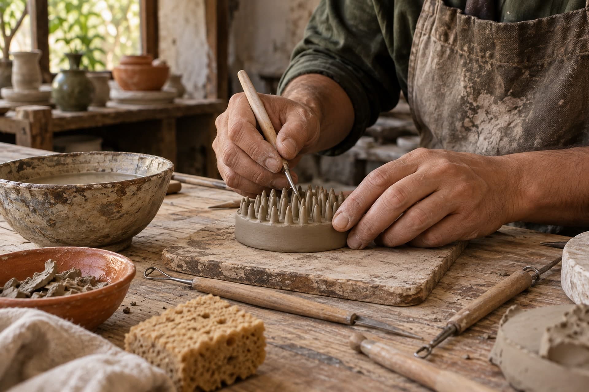 Original illustration for Teaching and Making a Ceramic Kenzan