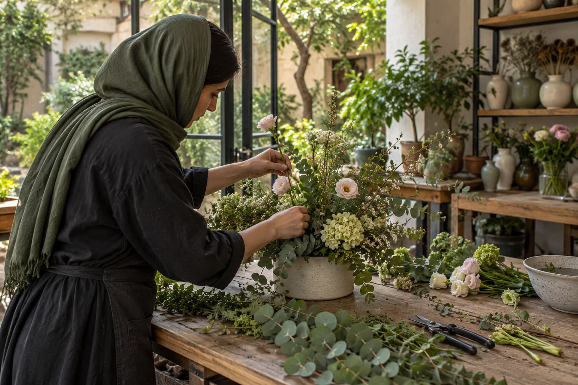 Original illustration for Flower Arranging Experience Workshop